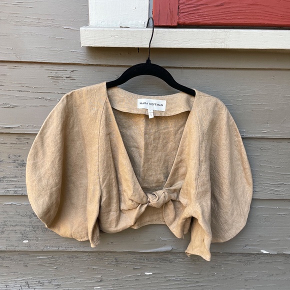 Mara Hoffman Khaki Raya Top Size 0 NWT - Picture 2 of 5